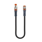 Lumberg Automation, RSMV-RKMV Series, Straight Male M8 to Angled Female M8 Cordset, 3 Core 5m Cable