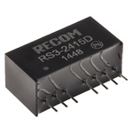 Recom RS3 DC-DC Converter, ±15V dc/ ±100mA Output, 18 → 36 V dc Input, 3W, Through Hole, +71°C Max Temp -40°C