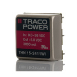 TRACOPOWER THN 15WI DC-DC Converter, 5V dc/ 3A Output, 9 → 36 V dc Input, 15W, Through Hole, +85°C Max Temp