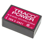 TRACOPOWER TEN 3 DC-DC Converter, ±5V dc/ ±250mA Output, 18 → 36 V dc Input, 3W, Through Hole, +85°C Max Temp