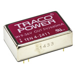 TRACOPOWER TEN 4 DC-DC Converter, 5V dc/ 660mA Output, 9 → 36 V dc Input, 3.3W, Through Hole, +75°C Max Temp