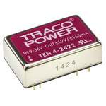 TRACOPOWER TEN 4 DC-DC Converter, ±12V dc/ ±165mA Output, 9 → 36 V dc Input, 4W, Through Hole, +75°C Max Temp