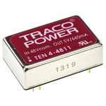 TRACOPOWER TEN 4 DC-DC Converter, 5V dc/ 660mA Output, 18 → 72 V dc Input, 4W, Through Hole, +75°C Max Temp