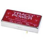 TRACOPOWER TEN 12 DC-DC Converter, ±15V dc/ ±400mA Output, 9 → 36 V dc Input, 12W, +85°C Max Temp -40°C Min Temp