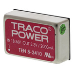 TRACOPOWER TEN 8 DC-DC Converter, 3.3V dc/ 2A Output, 18 → 36 V dc Input, 8W, Through Hole, +85°C Max Temp -40°C