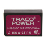 TRACOPOWER TEN 6N DC-DC Converter, 5V dc/ 1.2A Output, 18 → 36 V dc Input, 6W, Through Hole, +85°C Max Temp