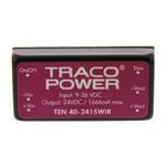 TRACOPOWER TEN 40WIR DC-DC Converter, 24V dc/ 1.67A Output, 9 → 36 V dc Input, 40W, Through Hole, +85°C Max Temp