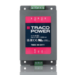 TRACOPOWER TMDC 60 DC-DC Converter, 5.1V dc/ 12A Output, 9 → 36 V dc Input, 60W, Chassis Mount, +85°C Max Temp
