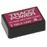 TRACOPOWER TEN 3 DC-DC Converter, ±12V dc/ ±125mA Output, 9 → 18 V dc Input, 3W, Through Hole, +85°C Max Temp