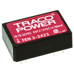 TRACOPOWER TEN 3 DC-DC Converter, ±15V dc/ ±100mA Output, 18 → 36 V dc Input, 3W, Through Hole, +85°C Max Temp