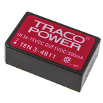 TRACOPOWER TEN 3 DC-DC Converter, 5V dc/ 500mA Output, 36 → 72 V dc Input, 3W, Through Hole, +85°C Max Temp