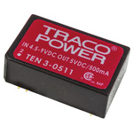 TRACOPOWER TEN 3 DC-DC Converter, 5V dc/ 500mA Output, 4.5 → 9 V dc Input, 3W, Through Hole, +85°C Max Temp