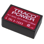 TRACOPOWER TEL 3 DC-DC Converter, ±15V dc/ ±100mA Output, 9 → 18 V dc Input, 3W, Through Hole, +85°C Max Temp