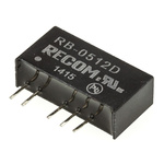 Recom RB DC-DC Converter, ±12V dc/ ±42mA Output, 4.5 → 5.5 V dc Input, 1W, Through Hole, +85°C Max Temp -40°C