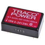TRACOPOWER TEN 5WI DC-DC Converter, 12V dc/ 500mA Output, 9 → 36 V dc Input, 6W, Through Hole, +85°C Max Temp