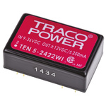 TRACOPOWER TEN 5WI DC-DC Converter, ±12V dc/ ±250mA Output, 9 → 36 V dc Input, 6W, Through Hole, +85°C Max Temp