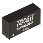 TRACOPOWER TMV DC-DC Converter, ±5V dc/ ±100mA Output, 4.5 → 5.5 V dc Input, 1W, Through Hole, +85°C Max Temp