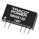 TRACOPOWER TMV DC-DC Converter, ±12V dc/ ±40mA Output, 4.5 → 5.5 V dc Input, 1W, Through Hole, +85°C Max Temp
