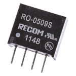 Recom RO DC-DC Converter, 9V dc/ 111mA Output, 4.5 → 5.5 V dc Input, 1W, Through Hole, +85°C Max Temp -40°C Min