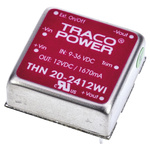 TRACOPOWER THN 20WI DC-DC Converter, 12V dc/ 1.67A Output, 9 → 36 V dc Input, 20W, Through Hole, +85°C Max Temp