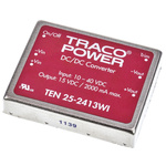 TRACOPOWER TEN 25WI DC-DC Converter, 15V dc/ 2A Output, 10 → 40 V dc Input, 25W, Through Hole, +85°C Max Temp