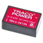 TRACOPOWER TEN 6N DC-DC Converter, 24V dc/ 250mA Output, 18 → 36 V dc Input, 6W, Through Hole, +85°C Max Temp