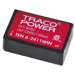 TRACOPOWER TEN 6WIN DC-DC Converter, 5V dc/ 1.2A Output, 9 → 36 V dc Input, 6W, Through Hole, +85°C Max Temp