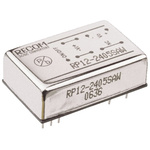 Recom RP12-AW DC-DC Converter, 15V dc/ 800mA Output, 9 → 36 V dc Input, 12W, Through Hole, +65°C Max Temp -40°C