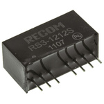 Recom RS3 DC-DC Converter, 12V dc/ 250mA Output, 9 → 18 V dc Input, 3W, Through Hole, +71°C Max Temp -40°C Min