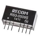 Recom RS3 DC-DC Converter, 9V dc/ 333mA Output, 4.5 → 9 V dc Input, 3W, Through Hole, +71°C Max Temp -40°C Min