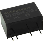 Recom R05P DC-DC Converter, 5V dc/ 400mA Output, 4.5 → 5.5 V dc Input, 2W, Through Hole, +85°C Max Temp -40°C