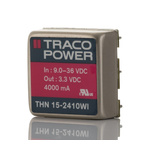 TRACOPOWER THN 15WI DC-DC Converter, 3.3V dc/ 4A Output, 9 → 36 V dc Input, 15W, Through Hole, +85°C Max Temp