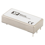 XP Power RDC DC-DC Converter, ±12V dc/ ±1.25A Output, 55 → 176 V dc Input, 30W, Through Hole, +75°C Max Temp