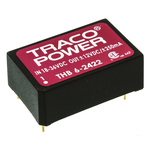 TRACOPOWER THB 6 DC-DC Converter, ±12V dc/ ±250mA Output, 18 → 36 V dc Input, 6W, Through Hole, +71°C Max Temp