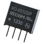 Recom RO DC-DC Converter, 12V dc/ 83mA Output, 4.5 → 5.5 V dc Input, 1W, Through Hole, +85°C Max Temp -40°C Min