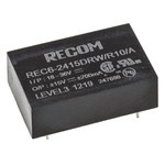 Recom REC6 DC-DC Converter, ±15V dc/ ±200mA Output, 18 → 36 V dc Input, 6W, Through Hole, +75°C Max Temp -40°C