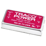 TRACOPOWER TEN 20WIR DC-DC Converter, 12V dc/ 1.67A Output, 43 → 160 V dc Input, 20W, Through Hole, +85°C Max