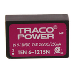 TRACOPOWER TEN 6N DC-DC Converter, 24V dc/ 250mA Output, 9 → 18 V dc Input, 6W, Through Hole, +85°C Max Temp