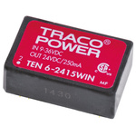 TRACOPOWER TEN 6WIN DC-DC Converter, 24V dc/ 250mA Output, 9 → 36 V dc Input, 6W, Through Hole, +85°C Max Temp