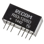 Recom RS3 DC-DC Converter, ±5V dc/ ±300mA Output, 9 → 18 V dc Input, 3W, Through Hole, +71°C Max Temp -40°C Min