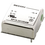 Recom RP15-AW DC-DC Converter, 12V dc/ 1.3A Output, 9 → 36 V dc Input, 15W, Through Hole, +85°C Max Temp -40°C