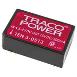 TRACOPOWER TEN 3 DC-DC Converter, 15V dc/ 200mA Output, 4.5 → 9 V dc Input, 3W, Through Hole, +85°C Max Temp