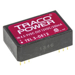 TRACOPOWER TEL 3 DC-DC Converter, 12V dc/ 250mA Output, 4.5 → 9 V dc Input, 3W, Through Hole, +85°C Max Temp