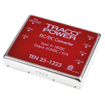 TRACOPOWER TEN 25 DC-DC Converter, ±15V dc/ ±1A Output, 9 → 18 V dc Input, 25W, Through Hole, +85°C Max Temp