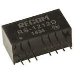 Recom RS DC-DC Converter, ±12V dc/ ±83mA Output, 9 → 18 V dc Input, 2W, Through Hole, +85°C Max Temp -40°C Min