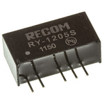 Recom RY DC-DC Converter, 5V dc/ 200mA Output, 11.4 → 12.6 V dc Input, 1W, Through Hole, +70°C Max Temp -40°C