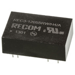 Recom REC3 DC-DC Converter, 5V dc/ 600mA Output, 9 → 18 V dc Input, 3W, Through Hole, +85°C Max Temp -40°C Min