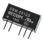Recom RBM DC-DC Converter, ±12V dc/ ±41mA Output, 4.5 → 5.5 V dc Input, 1W, Through Hole, +85°C Max Temp -40°C