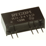 Recom RH DC-DC Converter, ±15V dc/ ±33mA Output, 21.6 → 26.4 V dc Input, 1W, Through Hole, +85°C Max Temp -40°C