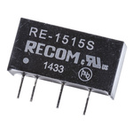 Recom RE DC-DC Converter, 15V dc/ 66mA Output, 13.5 → 15.5 V dc Input, 1W, Through Hole, +85°C Max Temp -40°C